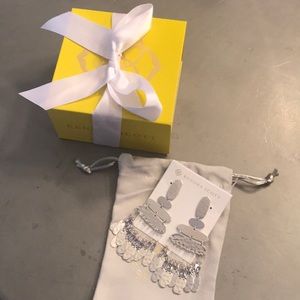 Nicola Silver Statement Earrings in Lilac Crystal